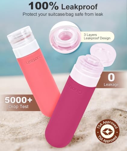Quatish Travel Bottles for Toiletries, 3 oz Travel Size Containers - Image 3