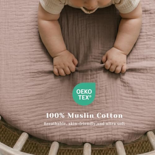 3 Pack Baby Muslin Bassinet Sheets - Image 4