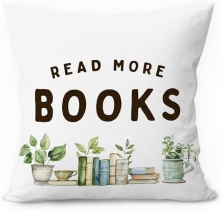 Kids Reading Pillow Covers 18x18, Classroom Decor, Read More Books Decorative by ETVISOWallArt
