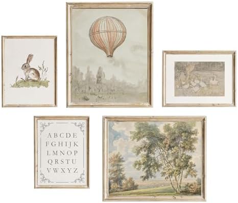 Vintage Nursery Wall Art Kids Canvas Poster Neutral Children Print Unframed by Unknown