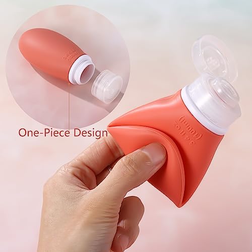 LIYUABU Leak Proof Silicone Travel Bottles, 4 Pack 3.4oz Liquid Squeezable - Image 2