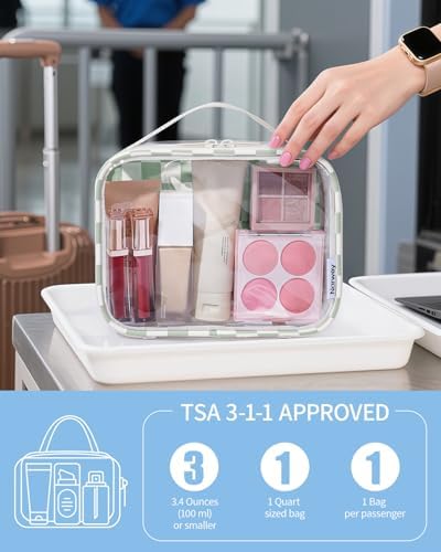 Narwey TSA Approved Toiletry Bag Carry on Clear Toiletry Bag Makeup Bag - Image 2
