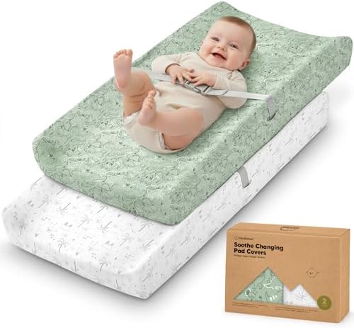2-Pack Organic Changing Pad Covers by KeaBabies