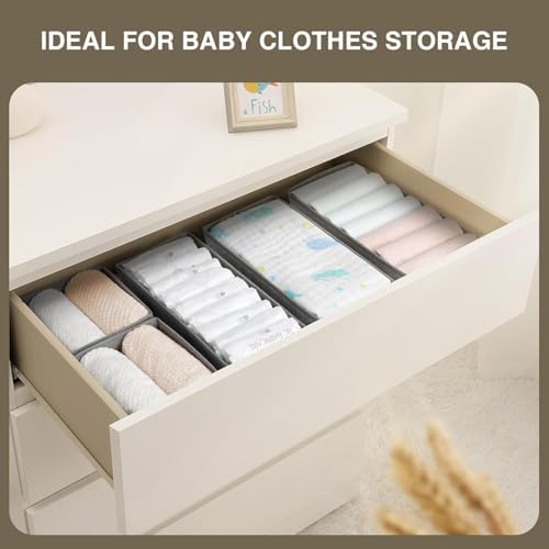 DIMJ Drawer Organizers, Foldable Closet Drawer Organizer, Dresser Drawer - Image 3