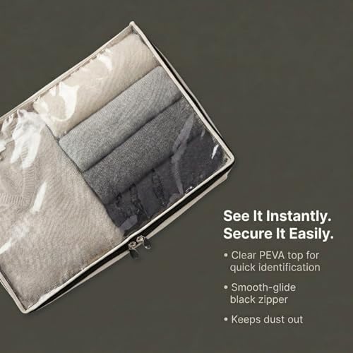 Household Essentials 3364-1 Cotton Canvas Blanket Storage Bags | Natural - Image 7