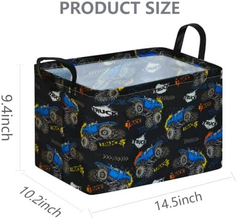 Rectangular Letter Monster Truck Storage Basket - Image 2