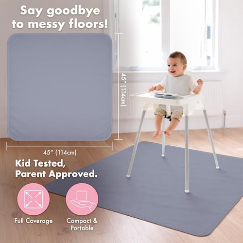 BapronBaby Minimalist Slate Waterproof Splash Mat Catch All Floor Cover - Image 4
