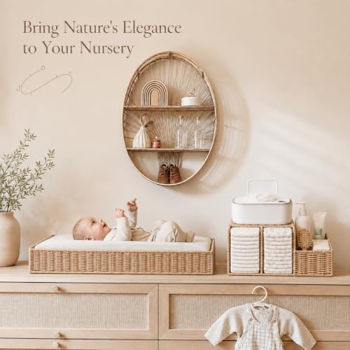 Rattan Diaper Caddy Organizer for Changing Table - Image 6