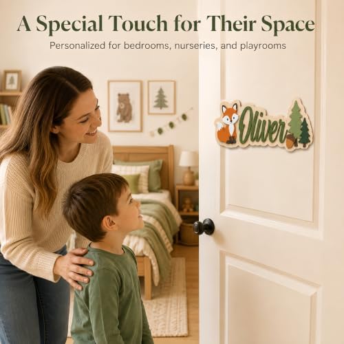 Personalized Kids Room Name Sign, Custom Wooden Door Sign - Image 2