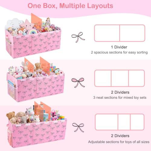 Toy Box with Adjustable Divider Large Toy Chest Storage - Image 6