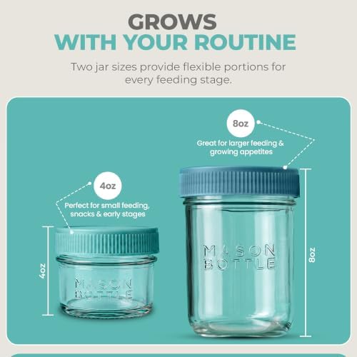 Mason Bottle Glass Breastmilk Storage Jar Set - Image 4