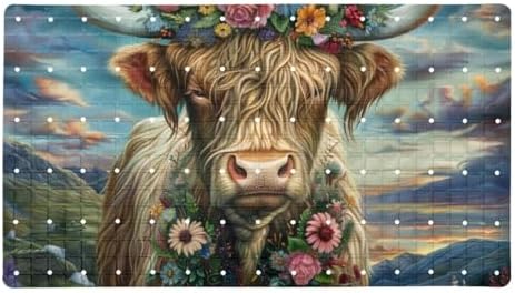 Bathtub Mat Non Slip 26.8x15.1 Inch, Cow by Anna+Cowper