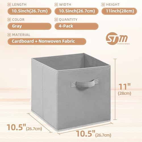 STORAGE MANIAC Storage Cubes, 11 Inch 4 Pack Collapsible Fabric Shelf Bins - Image 5