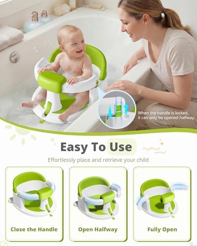 ONTHEWEI Baby Bath Seats for Babies Sitting Up, Non-Slip Baby Bathtub - Image 4