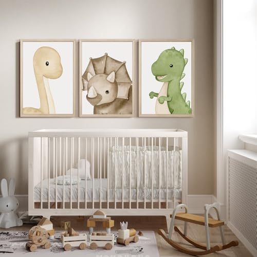 Dinosaur Wall Art Kids Boys Room Canvas Wall Decor Dino Nursery Wall Art - Image 5