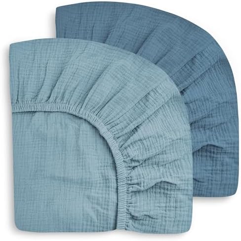 SWEET DOLPHIN 2-Pack Muslin Crib Sheets by SWEET+DOLPHIN