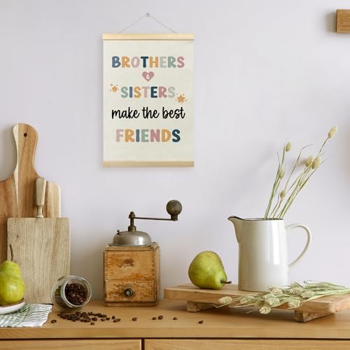 TLESKE Kids Room Playroom Poster Hanger Frame, Brothers Sisters Make the Best - Image 6