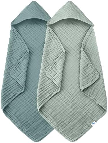 SWEET DOLPHIN Muslin Hooded Baby Bath Towels by SWEET+DOLPHIN