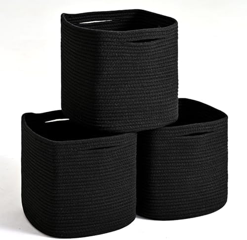 ICERZCZ 11 Inch Cube Storage Bins, Storage Cube Organizer Bins, Woven Cotton by ICERZCZ