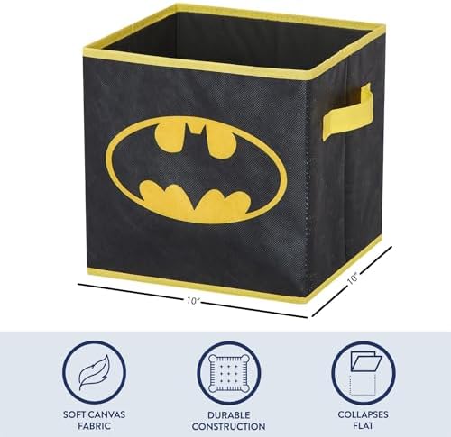 Batman Kids Storage Cubes, 2 Pack Foldable Fabric Bins - Image 3