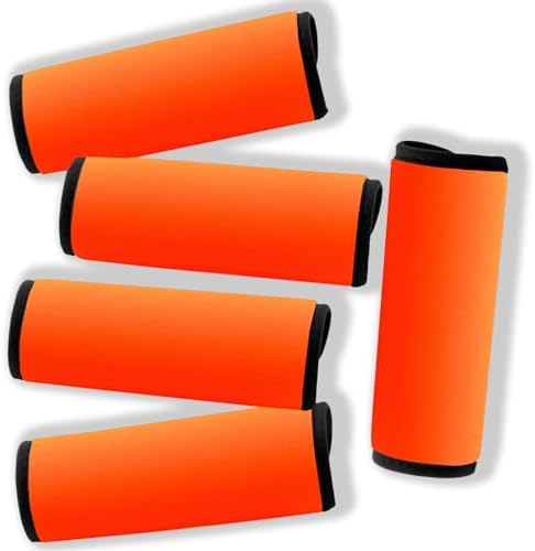 Neoprene Luggage Handle Wrap 5pcs Pack Neon Luggage Tags/Identifiers Bright by GOWRAPS