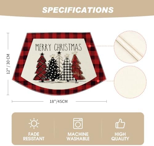 Artoid Mode Red Christmas Trees Wedge Shape Placemats - Image 6