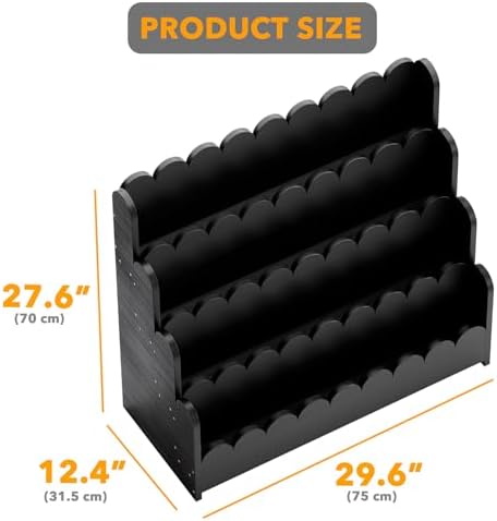 SpaceAid 4-Tier Scalloped Bookshelf, Montessori Bookcase - Image 2