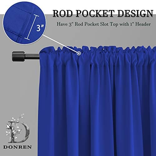 DONREN 2 Panels Royal Blue Valances - Image 3