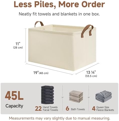 StorageWorks 45L Closet Storage Bins, Storage Baskets - Image 6