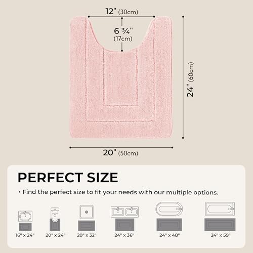 GRANNY SAYS Pink U Shaped Toilet Rug 20" x 24", Non-Slip Bath Mat - Image 2