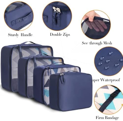 BAGAIL 8 Set Packing Cubes Luggage Packing Organizers - Image 4