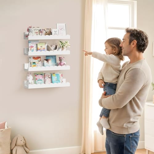 4-Pack Scalloped Shelves, Nursery Shelves, Floating Book Shelves - Image 6