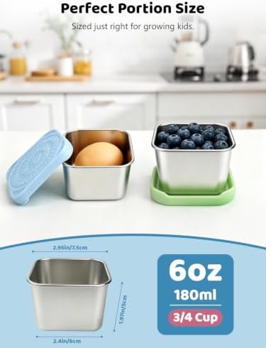HTEVW 6 Pack Stainless Steel Snack Containers - Image 4