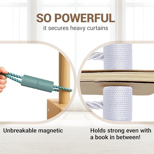 Hion Magnetic Curtain Tiebacks Blue 6pcs, Curtain Holdbacks Hooks Holders - Image 5