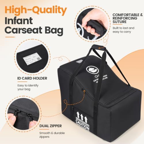 Orzbow Padded Car Seat Bag Fit Carseat and Anti-Rebound Base - Image 6
