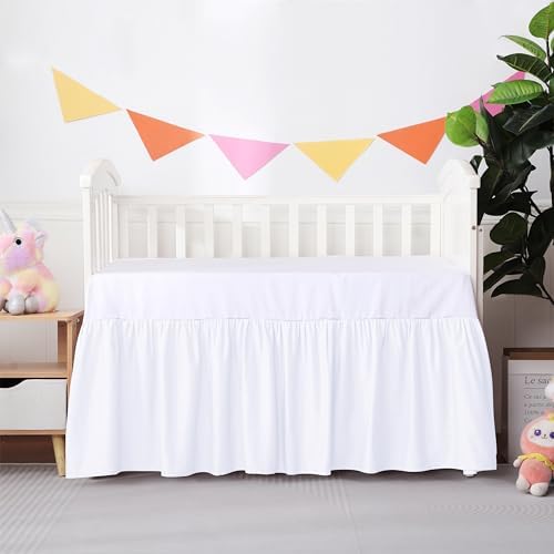 Crib Skirt Dust Ruffle, 100% Egyptian Cotton 400 Thread Count Soft Breathable - Image 7