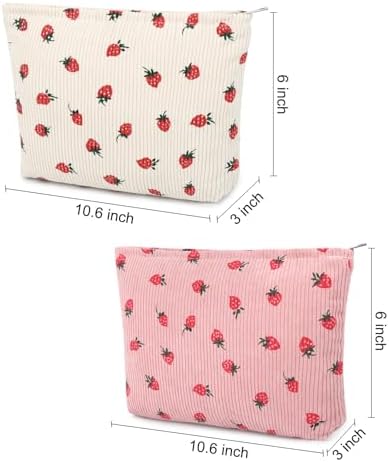 SOIDRAM 2 Pcs Cute Makeup Bag Large Cosmetic Bag Toiletry Bag Makeup Pouch - Image 3