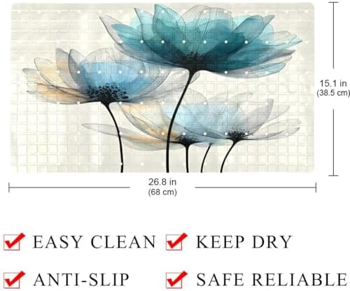 Non Slip Shower Mat Bathtub Mat 15.1x26.8 Inch, Quick Dry Bath Mat - Image 4
