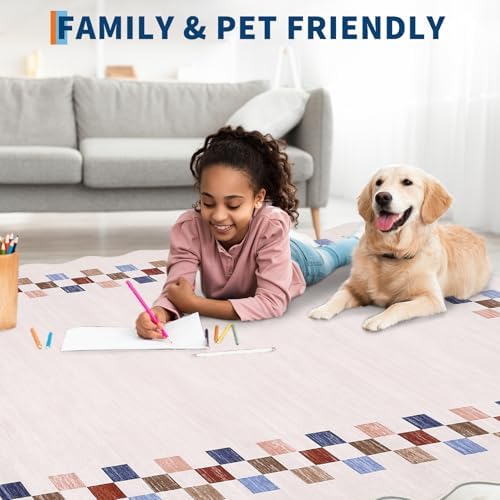 GarveeHome 4x6 Area Rug Small Washable Living Room Rug Scalloped Rug - Image 3