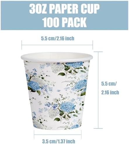 WRAPAHOLIC 3oz Hydrangea Floral Bathroom Cups - Image 2