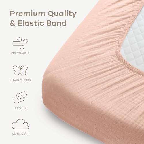 Comfy Cubs 100% Muslin Cotton Fitted Crib Sheet - Image 3