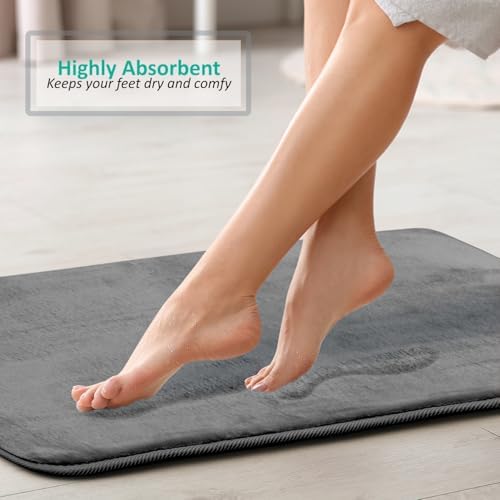 Clara Clark 3 Piece Bathroom Rugs, Velvet Memory Foam Bath Mat Set, Non-Slip - Image 6