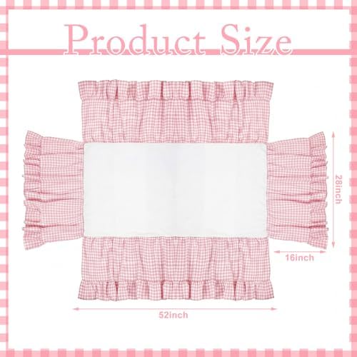 Gingham Crib Skirt Dust Ruffle 52 x 28 Inch 100% Cotton - Image 2