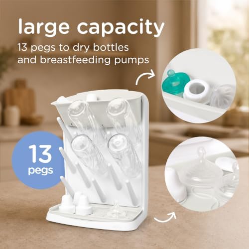 Ubbi Vertical Baby Bottle Drying Rack, Space Saving Countertop Bottle Dryer - Image 3