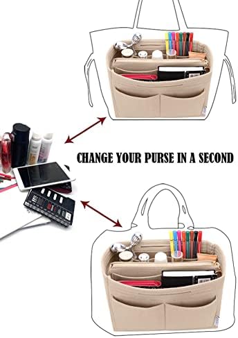 LEXSION Felt Purse Organizer Insert, Tote Bag Shaper Dividers - Image 5
