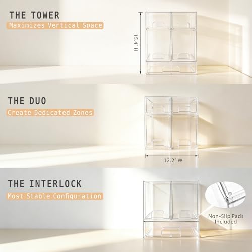 Baby Bottle Organizer, 3 Drawers Stackable Acrylic Storage - Image 4