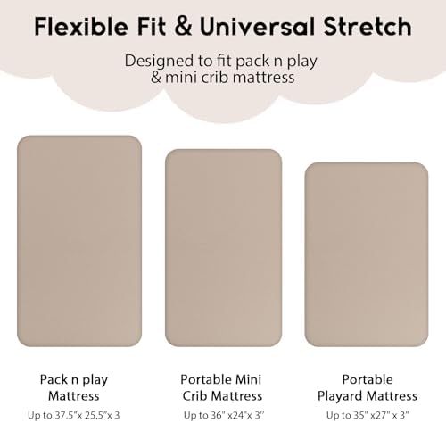 Yoofoss 2-Pack Pack and Play Sheets Fitted 38x26 - Image 3