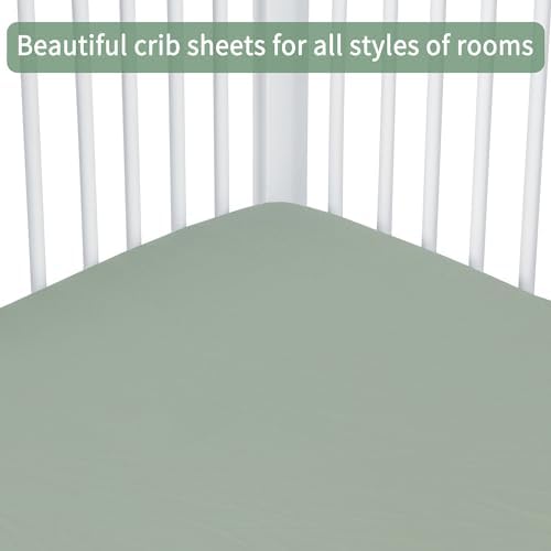 GUNTAIL Baby Crib Sheets for Boys Girls, 2 Pack Fitted Crib Sheet for Standard - Image 4
