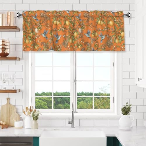 Floral Hummingbird Lemon Tree Valance Curtain - Image 6