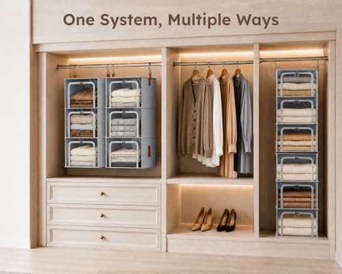 Homsorout 6-Tier Modular Hanging Closet Organizer Shelves - Image 2